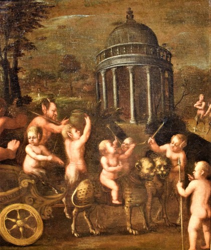 XVIIe siècle - Triomphe de Bacchus, école Flamande début XVIIe